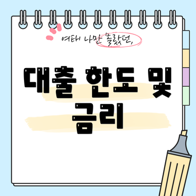 대출 한도 및 금리