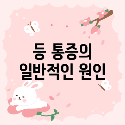 등 통증의 일반적인 원인