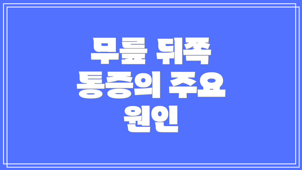 무릎 뒤쪽 통증의 주요 원인