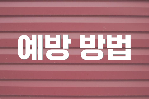 예방 방법