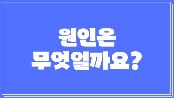 원인은 무엇일까요?