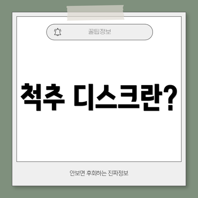 척추 디스크란?