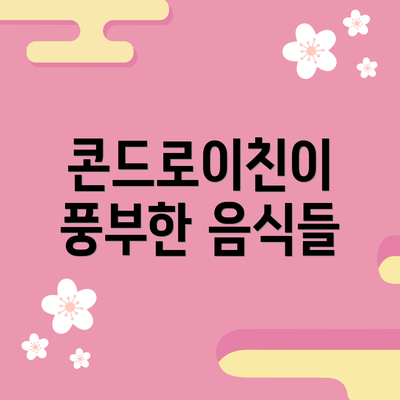 콘드로이친이 풍부한 음식들