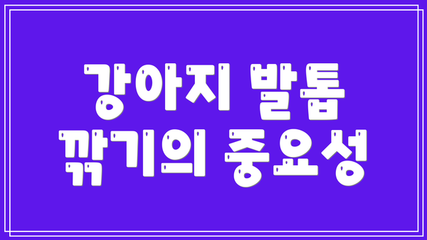 강아지 발톱 깎기의 중요성