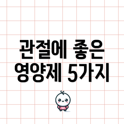 관절에 좋은 영양제 5가지