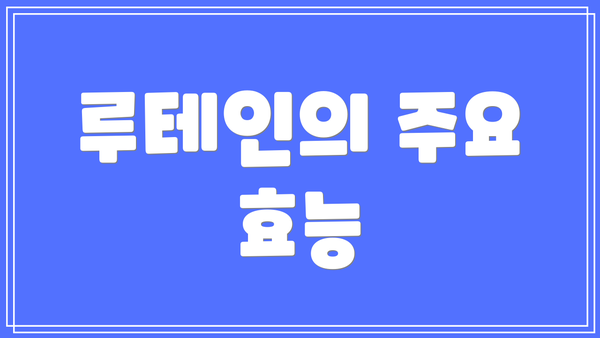 루테인의 주요 효능