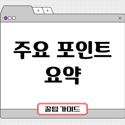 주요 포인트 요약