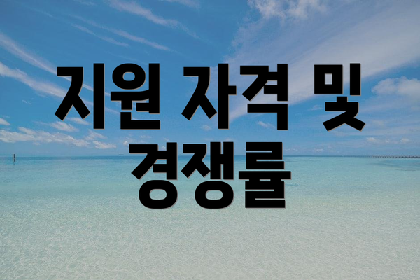 지원 자격 및 경쟁률