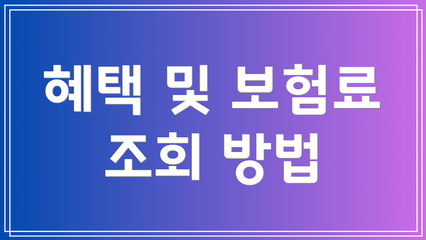 혜택 및 보험료 조회 방법
