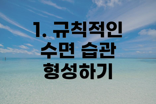 1. 규칙적인 수면 습관 형성하기