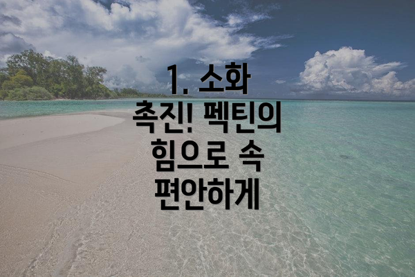 1. 소화 촉진! 펙틴의 힘으로 속 편안하게