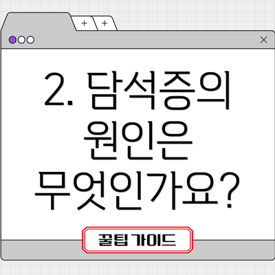 2. 담석증의 원인은 무엇인가요?