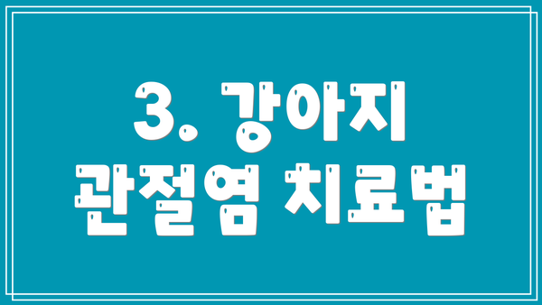 3. 강아지 관절염 치료법