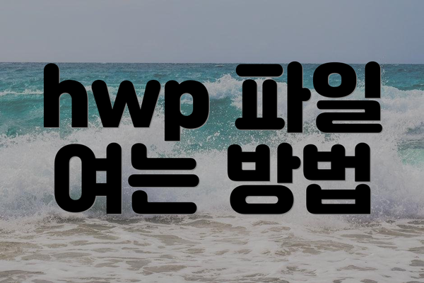 hwp 파일 여는 방법