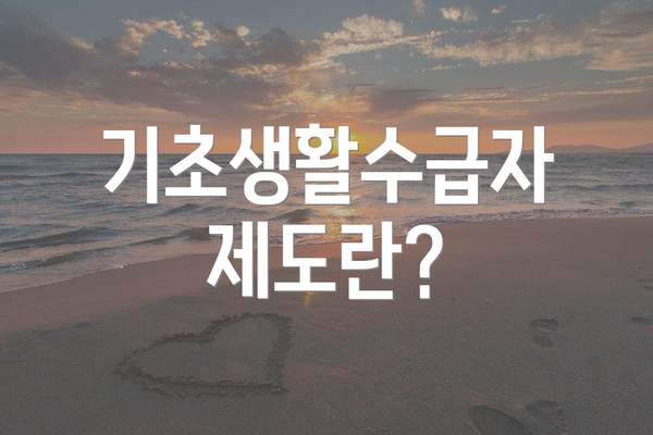 기초생활수급자 제도란?