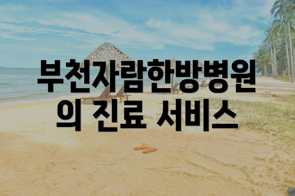 부천자람한방병원의 진료 서비스