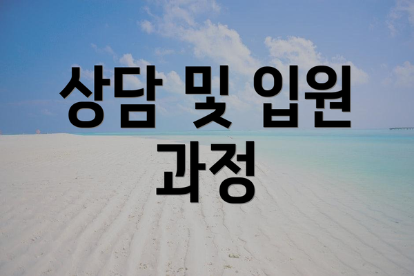 상담 및 입원 과정