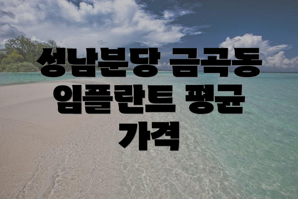 성남분당 금곡동 임플란트 평균 가격