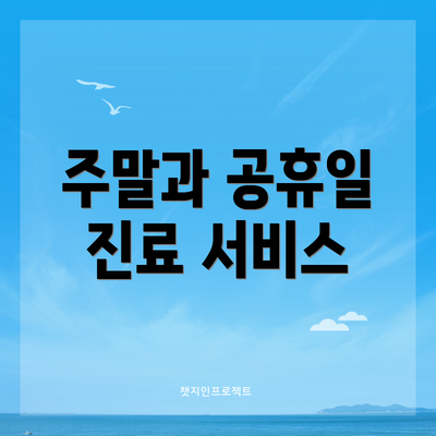 주말과 공휴일 진료 서비스