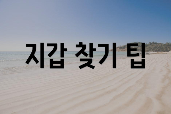 지갑 찾기 팁