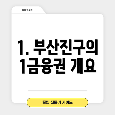 1. 부산진구의 1금융권 개요