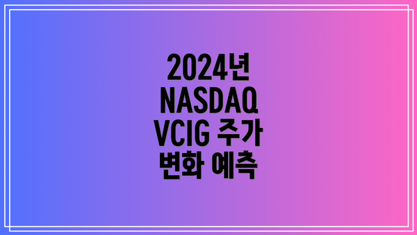 2024년 NASDAQ VCIG 주가 변화 예측