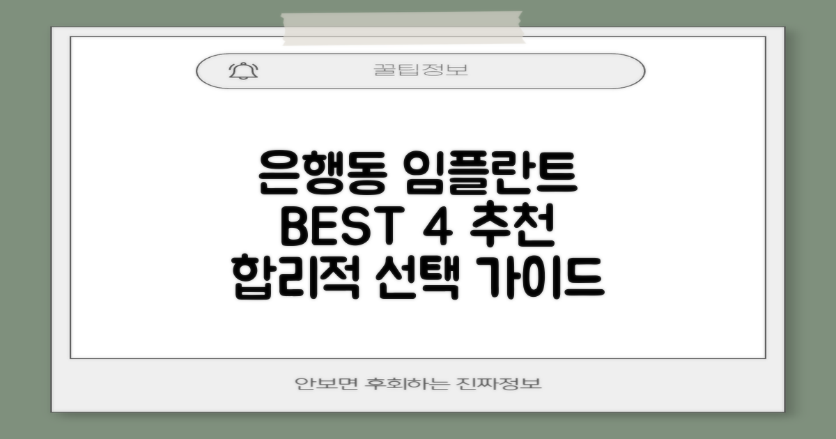 은행동 임플란트 BEST 4: 합리적인 선택을 위한 종합 가이드